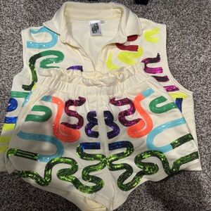 queen of sparkles squiggle set Top is Small Bottom is XS